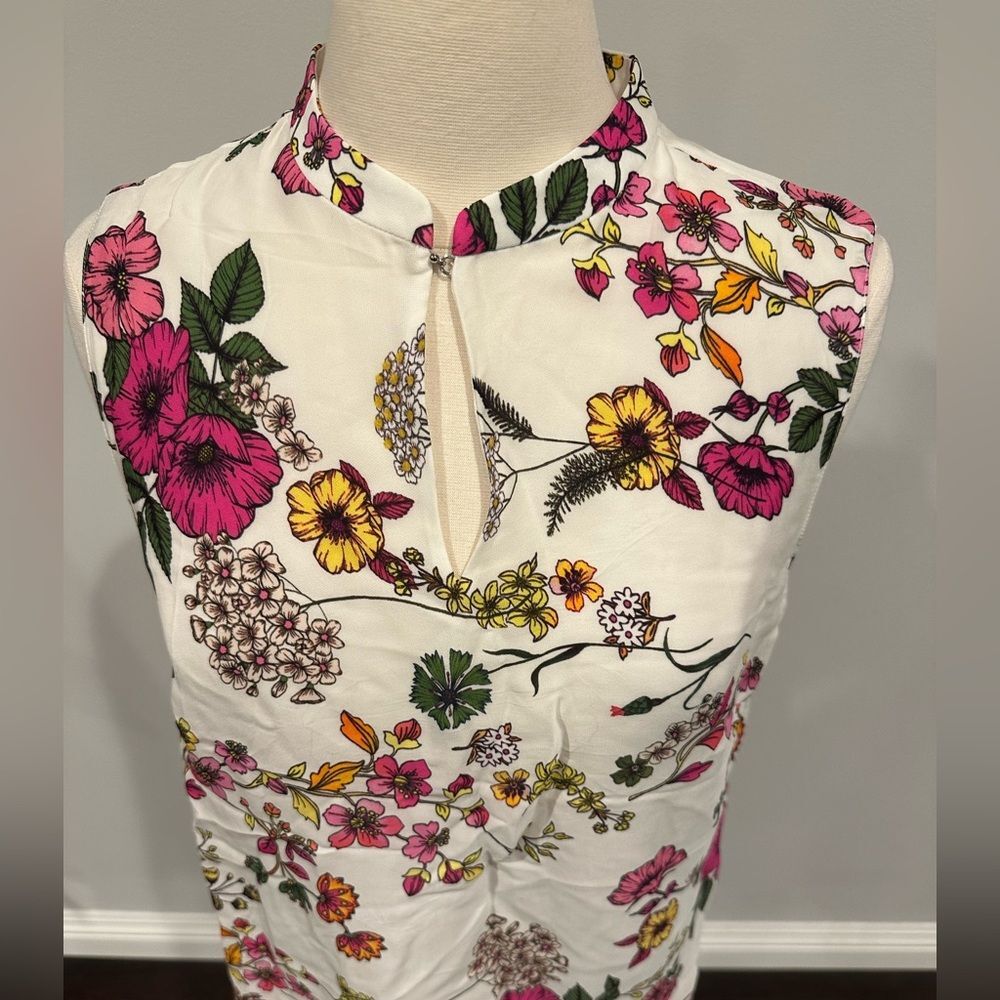 Elie Tahari Wylie Floral Sleeveless Blouse Top Size Women's Medium - Picture 2 of 11